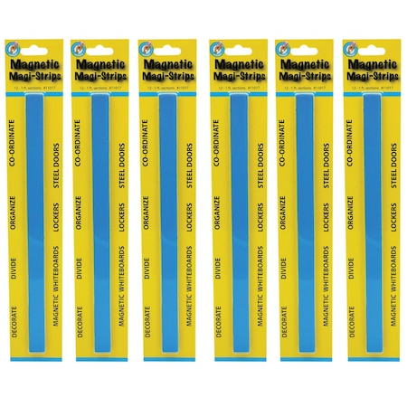 Ashley Productions Magnetic Magi-Strips, Blue, 12 Feet Per Pack, PK6 11017
